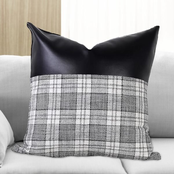 Pillow Covers Cushion Cases Soft Leather and Cotton (23  x  22 Inch / 1 Pair / - Image 4