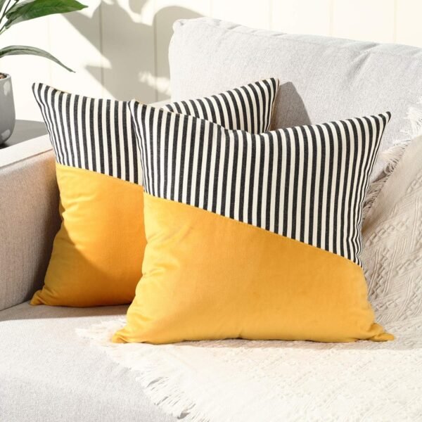 Decorative Pillow Covers Cushion Cases Soft Cotton (22  x  22 Inch / 1 Pair / 2 - Image 5