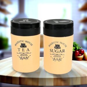 Accurate Seal Tea Sugar Coffee Container, Plastic Damru Shaped Tea, Coffee,