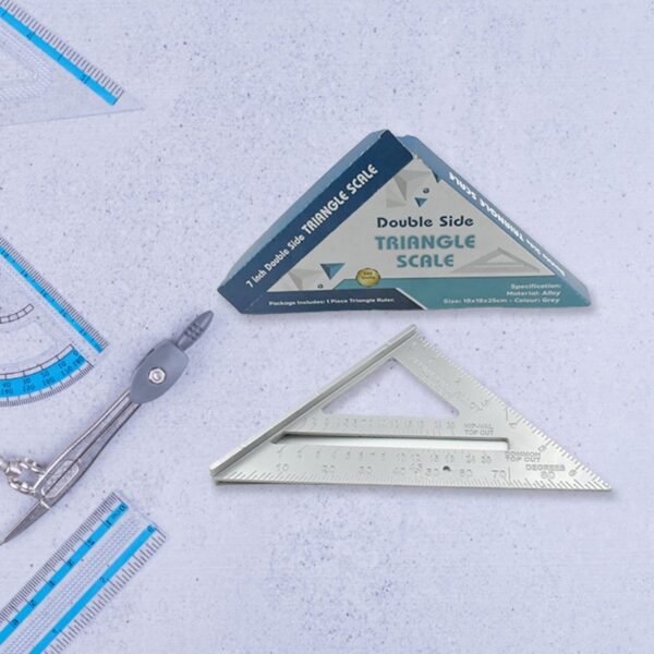 Double-Sided 45? Triangle Ruler ? 7-Inch Aluminum Alloy Rafter Square for Home - Image 4