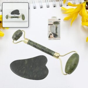 Jade Roller & Gua Sha Set ? Natural Face Massager for Anti-Aging, Glowing Skin