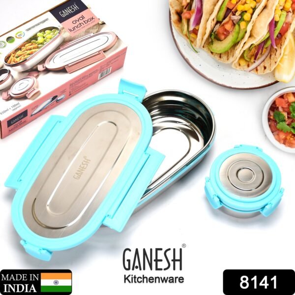 Ganesh Stainless Steel Lunch Box & Container Set of 2 - Image 2