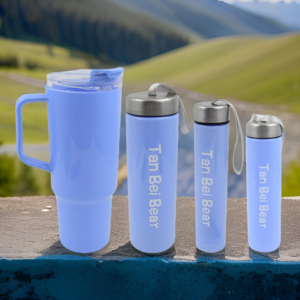 Plastic Water Bottle 3 Different Size Bottle & 1 pc Tumbler With Straw (4 Pc