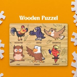 Wooden Bird Puzzle Learning Educational Board (1 Set / 28 x 20 Cm)