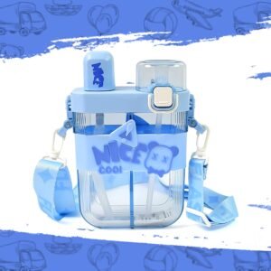 2in1 Dual Compartment Water Bottle with Straw and Adjustable Shoulder Straps (1