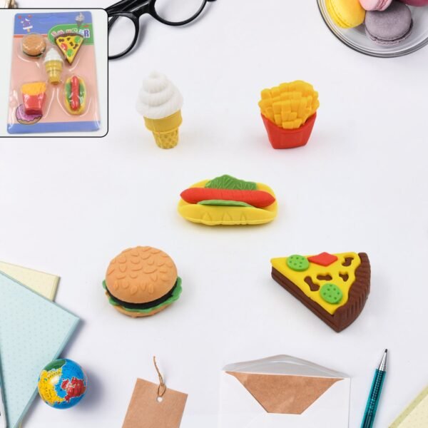 3D Food Fancy & Colorful Erasers ? Cute Novelty Eraser Set for Kids & School - Image 3