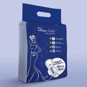 Blue Lady Extra Long Pads With Wides Wings Sanitary Pads ? 280 mm, 40-Pack