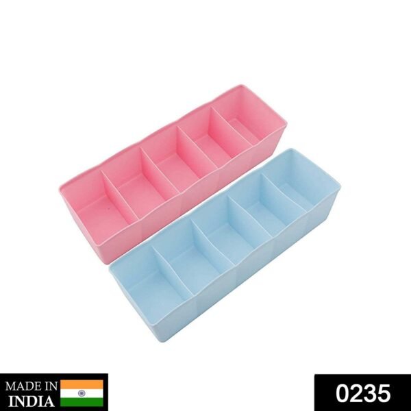 5 Compartments Socks / Handkerchief / Underwear Storage Box Socks Drawer Closet - Image 2