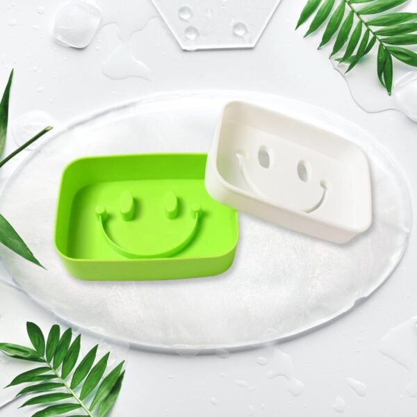 Portable Travel Home Box Cute Cartoons Smile Face Container Draining Holder - Image 3