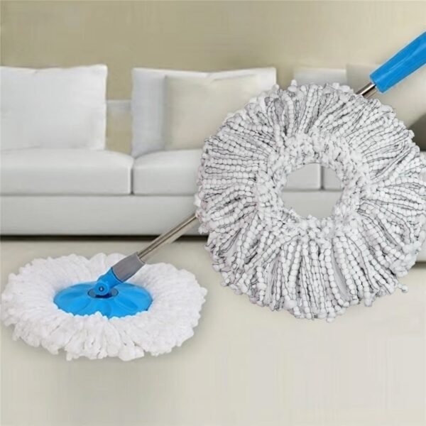 Round Shape Microfiber Spin Mop Replacement Head Refill (1 Pc) - Image 3