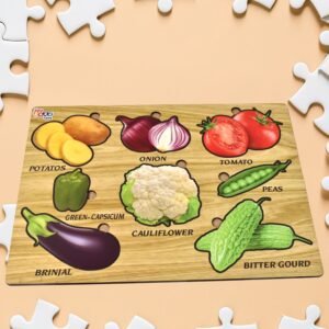 Wooden Vegetable Puzzle Learning Educational Board (1 Set / 28 x 20 Cm)