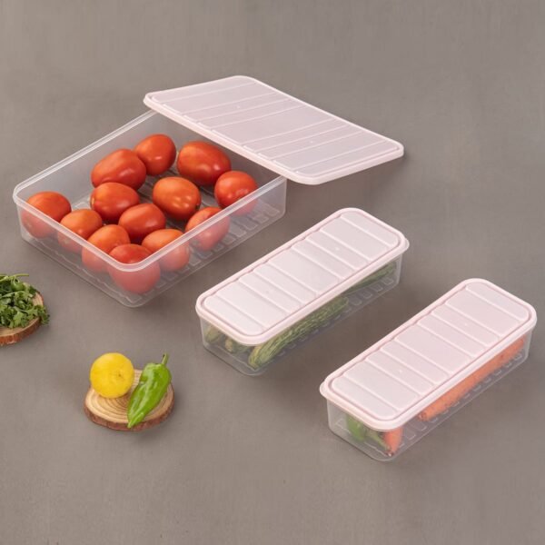 Plastic Food Storage Container for Fridge, fridge storage boxes with Lid - Image 3