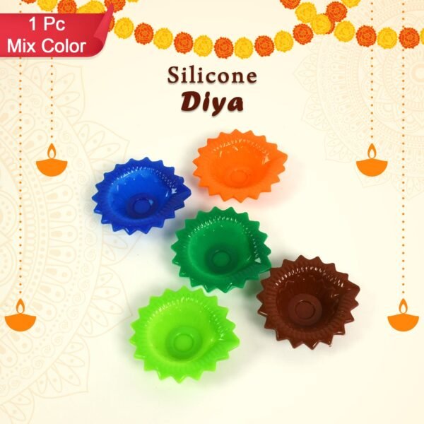Silicone Diya for Diwali Attractive Design Colourful Diya Combo (Mix Design /1 - Image 4