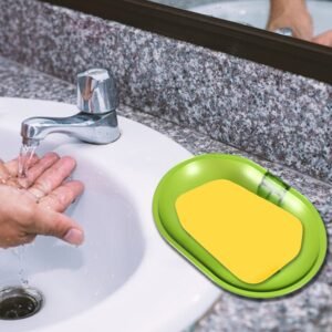 Plastic Soap Dish Holder for Bathroom Shower Wall Mounted Self Adhesive Soap