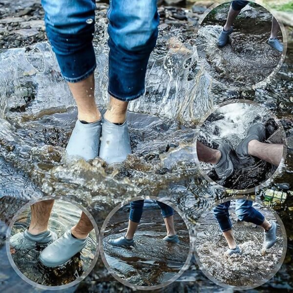 Non-Slip Silicone Reusable Waterproof Rain Shoes Covers (1 Pair / Small / Mix - Image 4