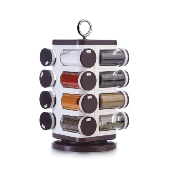 Ganesh Multipurpose Revolving Spice Rack With 16 Pcs Dispenser each 100 ml