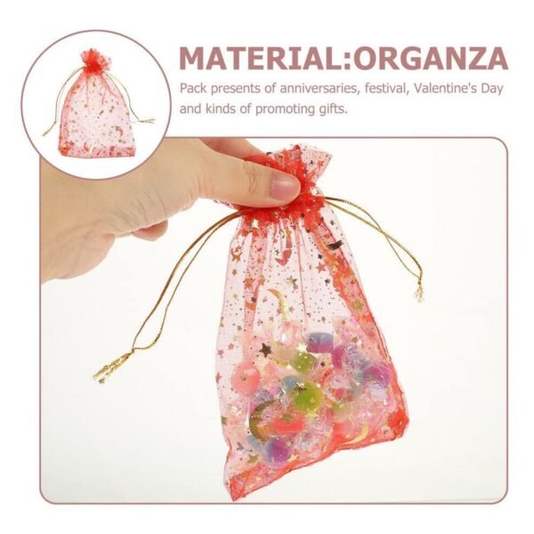 Net Fabric Drawstring Pouch ? Ideal for Dry Fruits, Organza Shagun Potli (Mix - Image 5