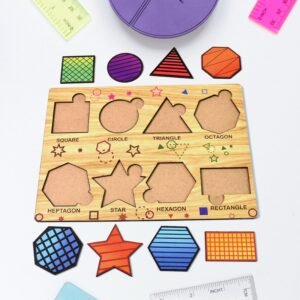 Wooden Triangles Puzzle Learning Educational Board (1 Set / 28 x 20 Cm)
