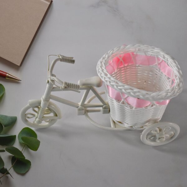 Plastic Cycle Flower Vases For Home Decor; Bicycle Flower Pot Stand (1 Pc) - Image 4