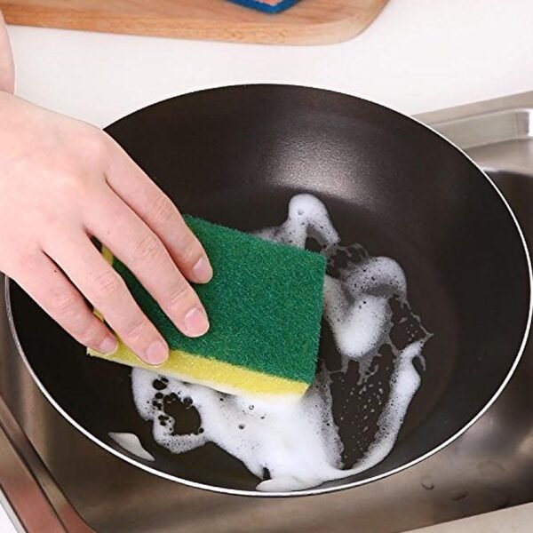 Microfiber Kitchen Cleaning Set - 6-Piece Sponge & Scouring Pad Collection - Image 4