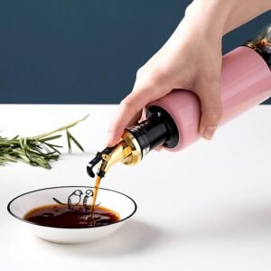 Olive Oil Dispenser ? Leakproof Glass Bottle with Non-Drip Spout for Kitchen &