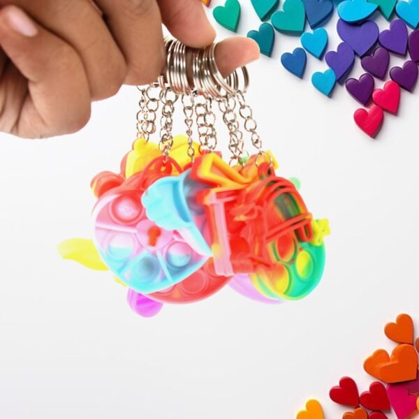 Compact Pop It Keychain ? Fun Stress Relief Fidget Toy (1 Pc | Mix Design) - Image 3