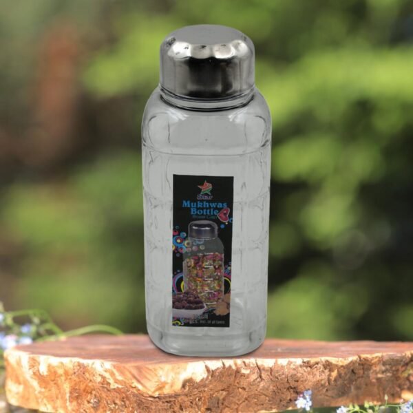Plastic Transparent Mukhwas Bottle With Steel Cap / Mouth Freshener / Dryfruits