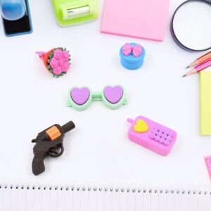 Mix Design 1 Set Fancy & Stylish Colorful Erasers for Children Different