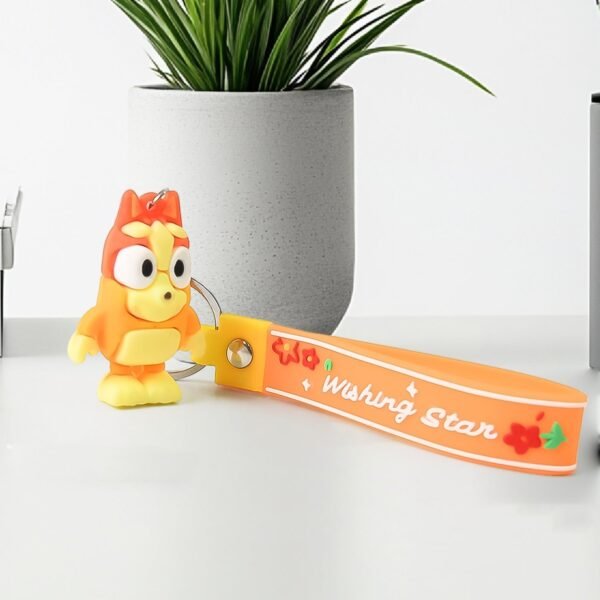 Cute Cartoon Silicone 3D Key Chain with Metal Hook & Strap (Pack of 1) - Image 4