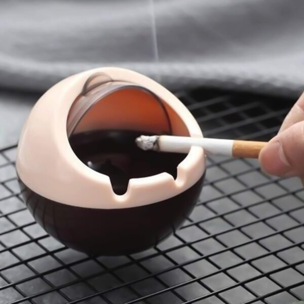 Ball Ashtray PP Plastic Windproof with Lid Indoor Outdoor Patio Car Portable - Image 2