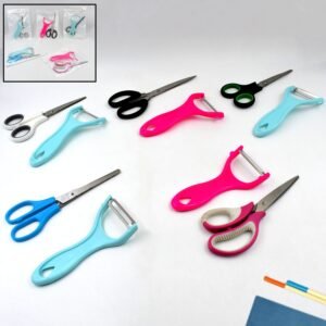 Stainless Steel Kitchen Scissors & Multipurpose Peeler (2 Pc Set / Mix Design