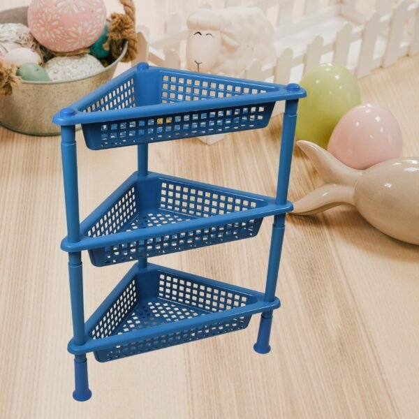 Triangle 3-Tier Plastic Storage Rack for Kitchen, Bathroom & Office - Image 5