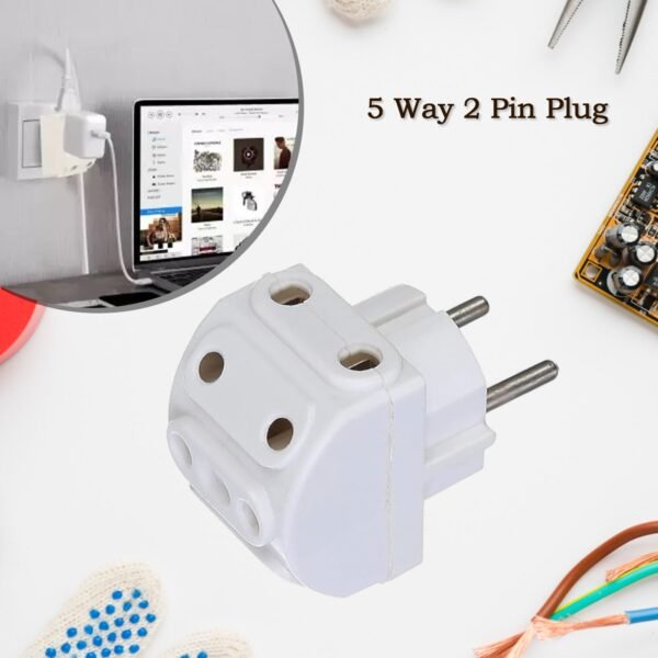 5-Way 2 Pin Multi-Plug Socket / Converter (1 Pc) - Image 4
