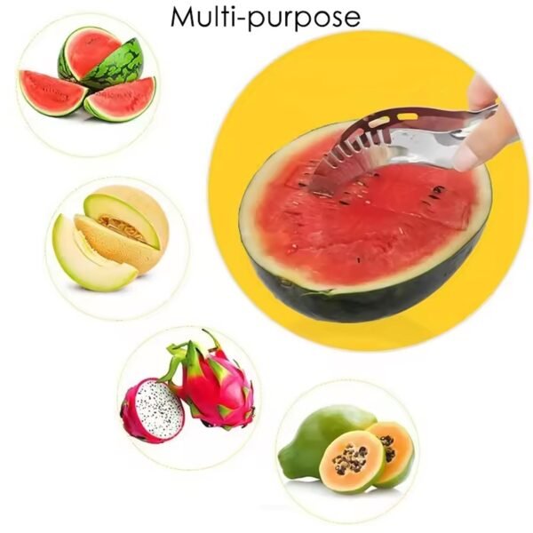 3in1 Stainless Steel Watermelon Cantaloupe Slicer Knife, Corer Fruit, Vegetable - Image 4
