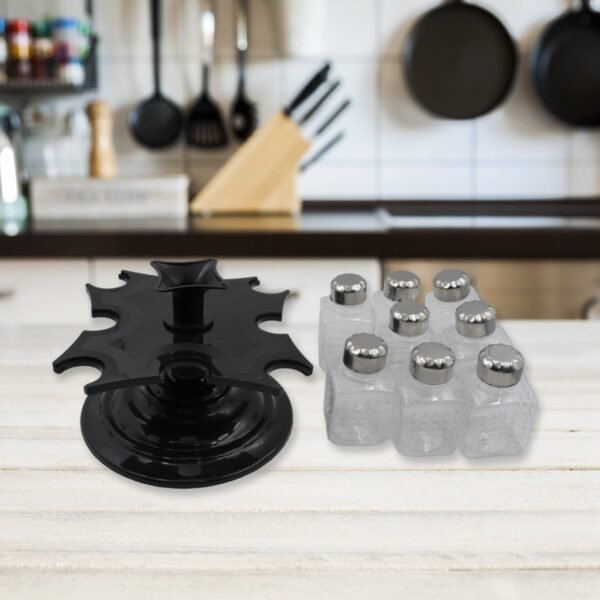 360? Revolving Spice Rack | 8-Piece Square Container Set | All-New Design for - Image 2