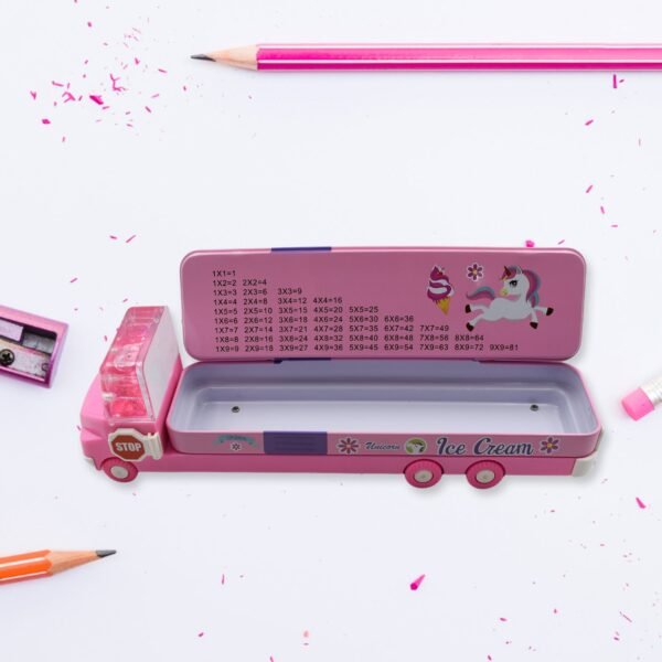 Double Decker Magic Truck Compass Multi Level Metal Truck Compass Pencil Case - Image 3