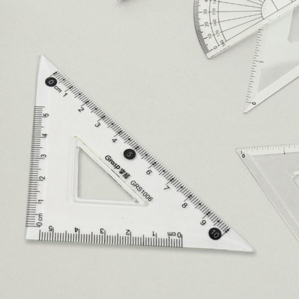 4-Piece Geometry Set, Triangle Ruler Protractor Straight Ruler - Image 3