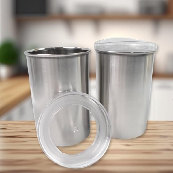 Multipurpose Stainless Steel Airtight Containers with See Through Lid (2 Pc Set - Image 3