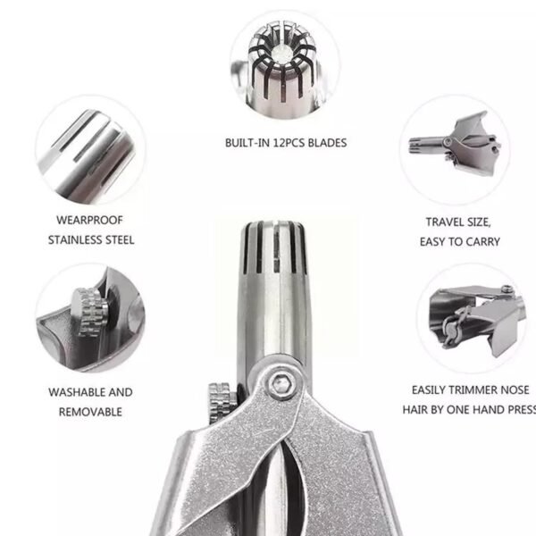 Nose Hair Clipper, Stainless Steel Hair Remover (1 Pc / With Brush & Plastic - Image 3