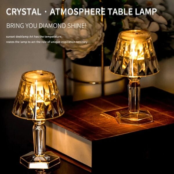 2in1 Transparent Mini Crystal Table Lamp with Reflection Light - Image 4