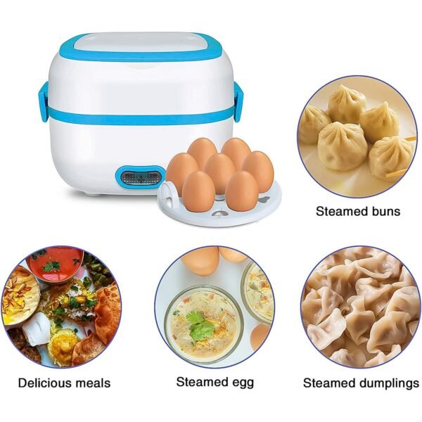 Electric Lunch Box, 3 In 1 Food Heater / Cooker / Steamer with Stainless Steel - Image 4