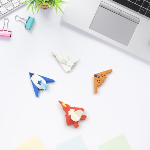Fun Erasers for Kids: Gun & Plane Shapes (4-Pack, Gift Set) - Image 2