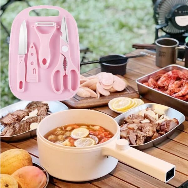 Mini Travel Cutting Board Set, 4 Pcs Portable Mini Camping Plastic Cutting - Image 2