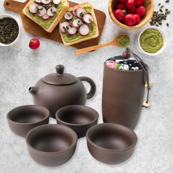 Portable Kung Fu Tea set with a portable travel bag (set of 6pcs) - Image 4