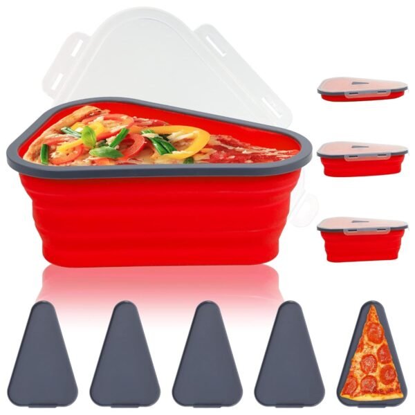 Reusable Expandable Pizza Storage Container with 5 Microwavable Trays ?