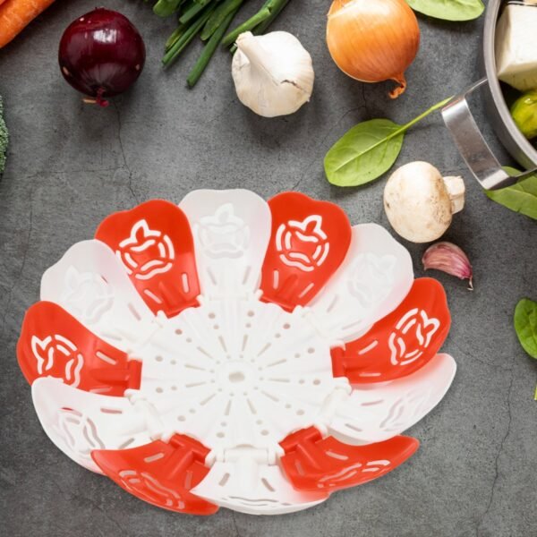 Folding Fruit Basket with Hanging Stand ? Lotus Shape Tray for Fruits & - Image 3