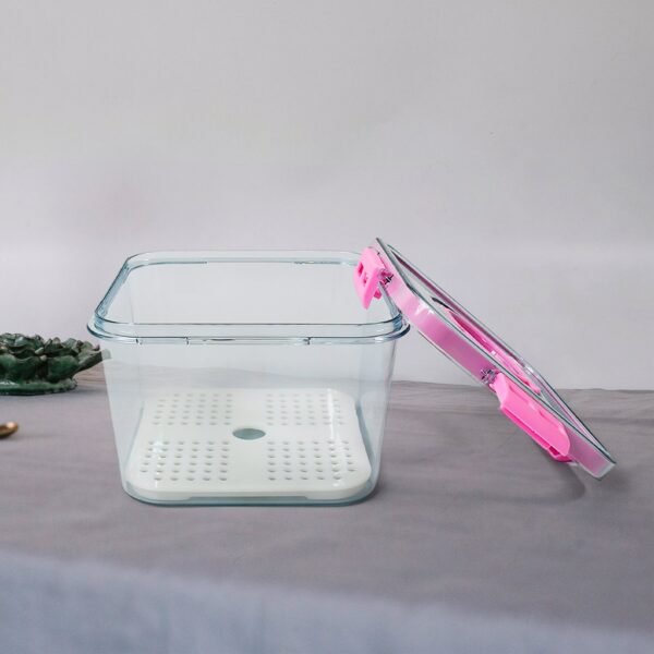 High Quality Plastic Food Storage Container Clear Washable Refrigerator Food - Image 3
