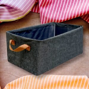 FOLDABLE STORAGE BOX HANDLES, COTTON AND LINEN STORAGE BINS AND BASKETS