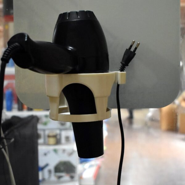 Hair Dryer Holder with Suction - Wall-Mount Bathroom Organizer for Women & Girls - Image 3