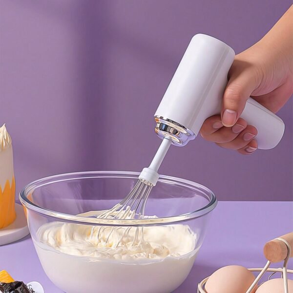 Wireless Portable Hand Mixer - Rechargeable Handheld Whisk Beater for Baking & - Image 3
